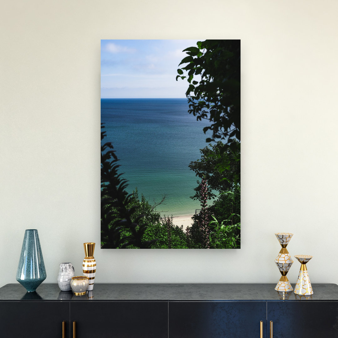 Lush Coastal Outlook Peaceful Serene Abstract Coastal Wall Art Print