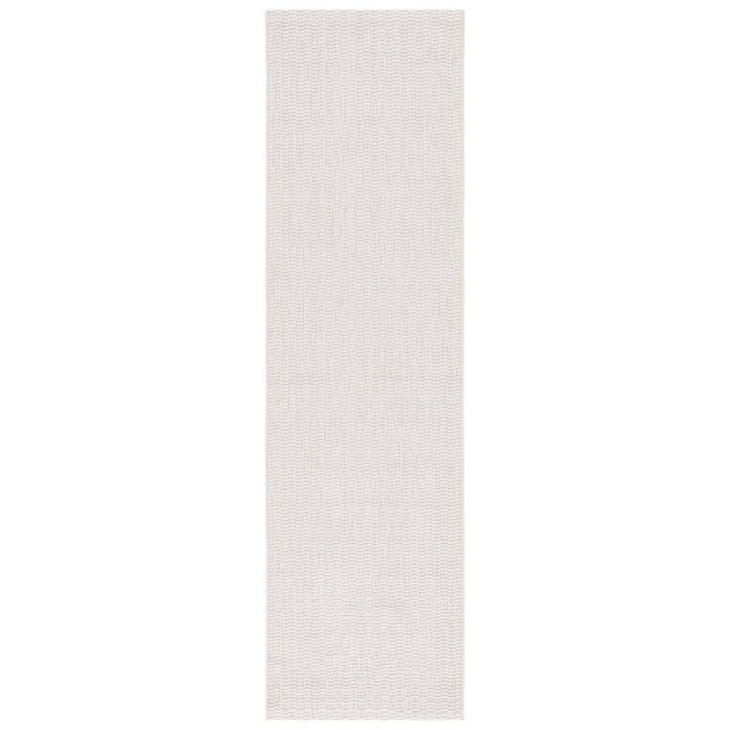 Tapis ivoire / intérieur / extérieur en polyester tissé à la machine Tiza, Tapis de couloir 2 pi 2 po x 9 pi