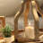 13" Rustic Farmhouse Wood Candle Hurricane Lantern With Glass Candlestick Holder For Patio, Table Centerpiece-676312885