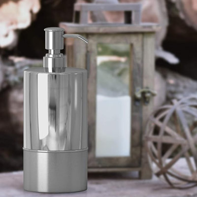 Bouteille de pompe de distributeur de savon liquide en acier inoxydable pour comptoir de meuble-lavabo