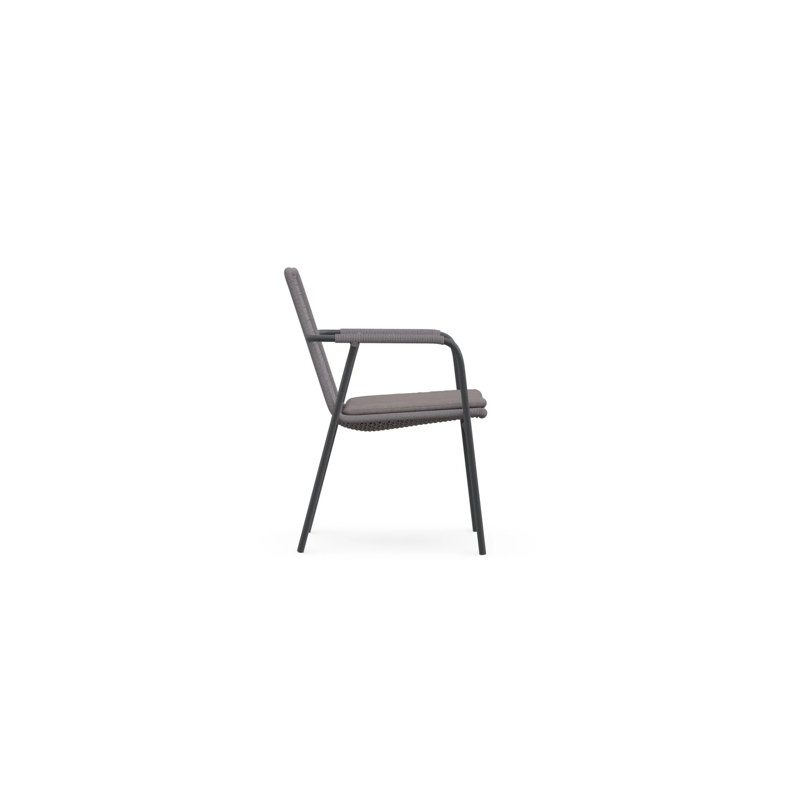 Milos Stackable Dining Chair + Smoke Cushion