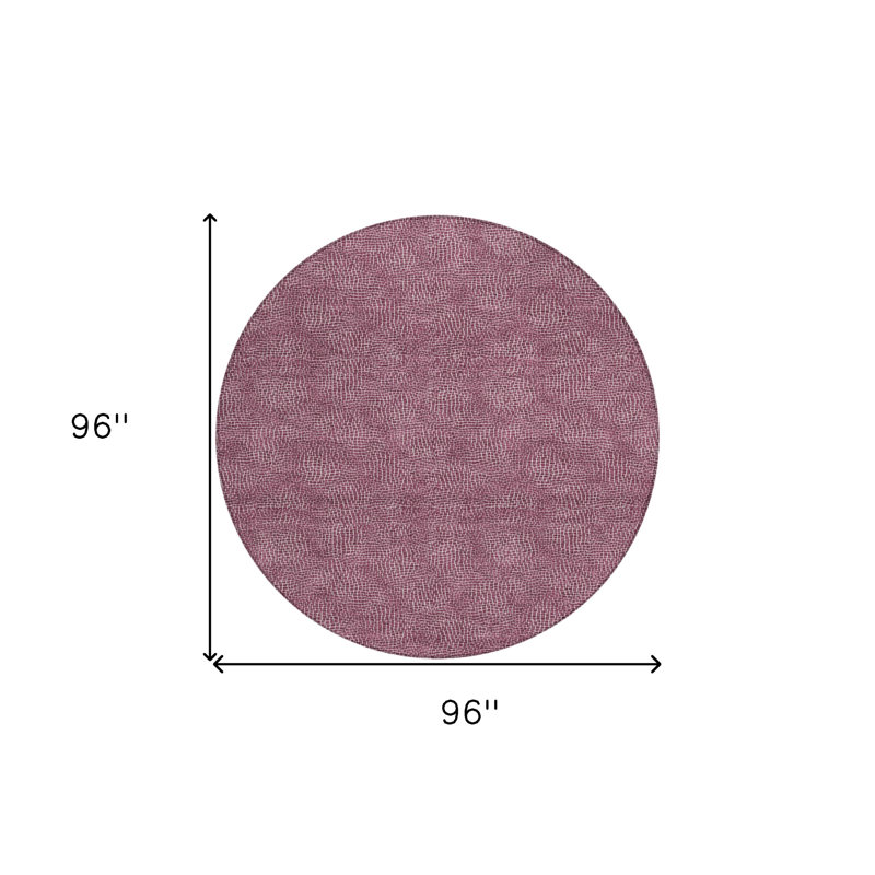 Tapis rond intérieur géométrique lavable 8 pi aubergine