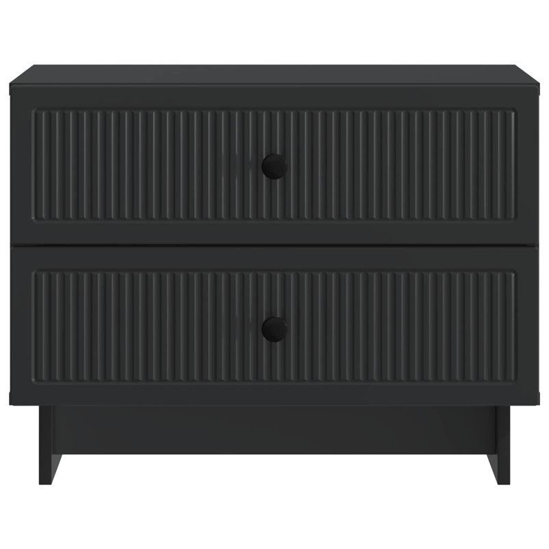 62cm W Manufactured Wood Bedside Table, Black