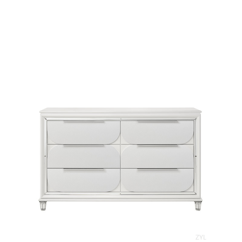Commode finition perle blanche