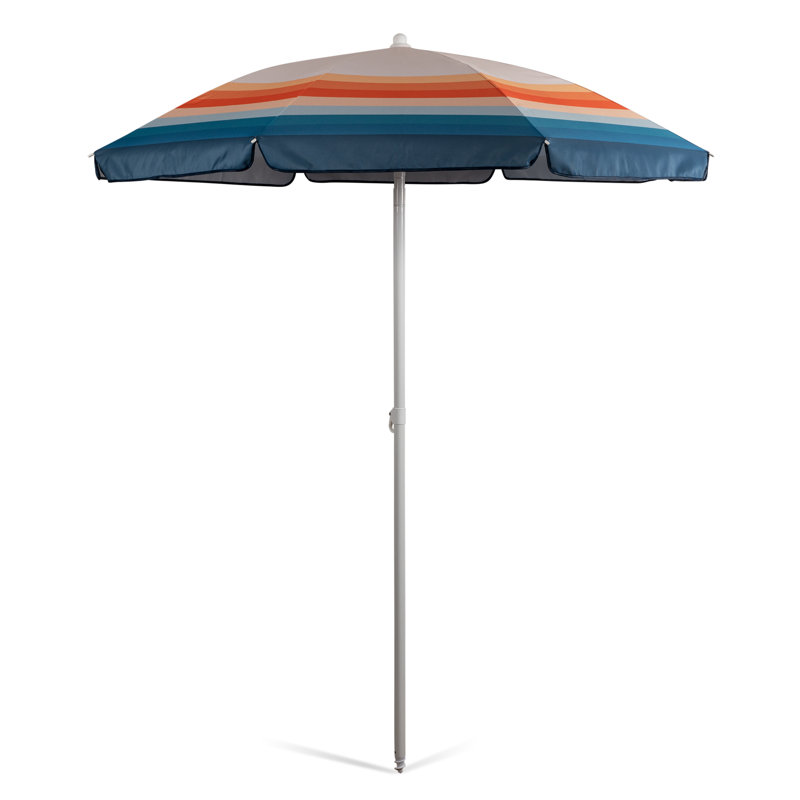 Chaise de plage avec parasol Edwin, Rayures Phoenix