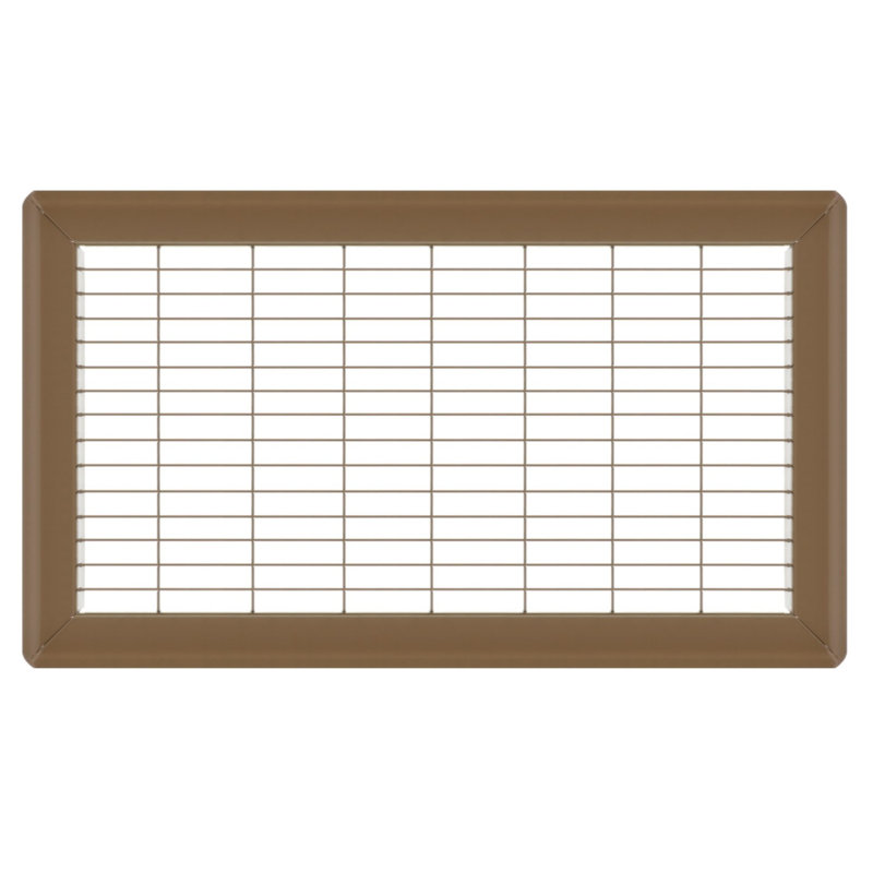 Gril de plancher brun de gros calibre, H 0,9 po x l 10 po x L 16 po