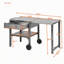 Chariot de cuisine d'extérieur avec roulettes, tiroir, tablette de rangement inférieure et surface de préparation extensible-133223427