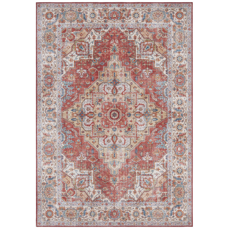 Sylla Tufted Brick Red Rug, Rectangle 80 x 150cm