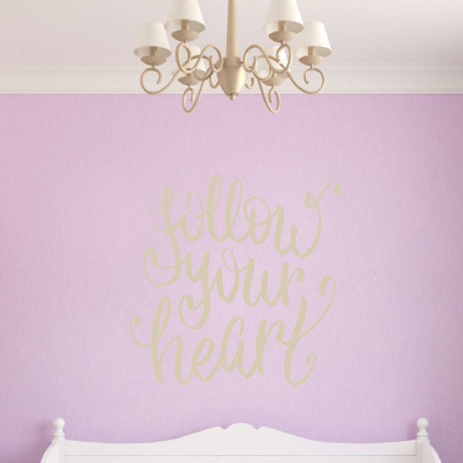 Décalcomanie murale en forme de coeur, Beige
