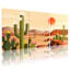 «Landscape & Nature Desert Landscape with Cactus and Sunset», ensemble de 3 impressions sur toile-262495915