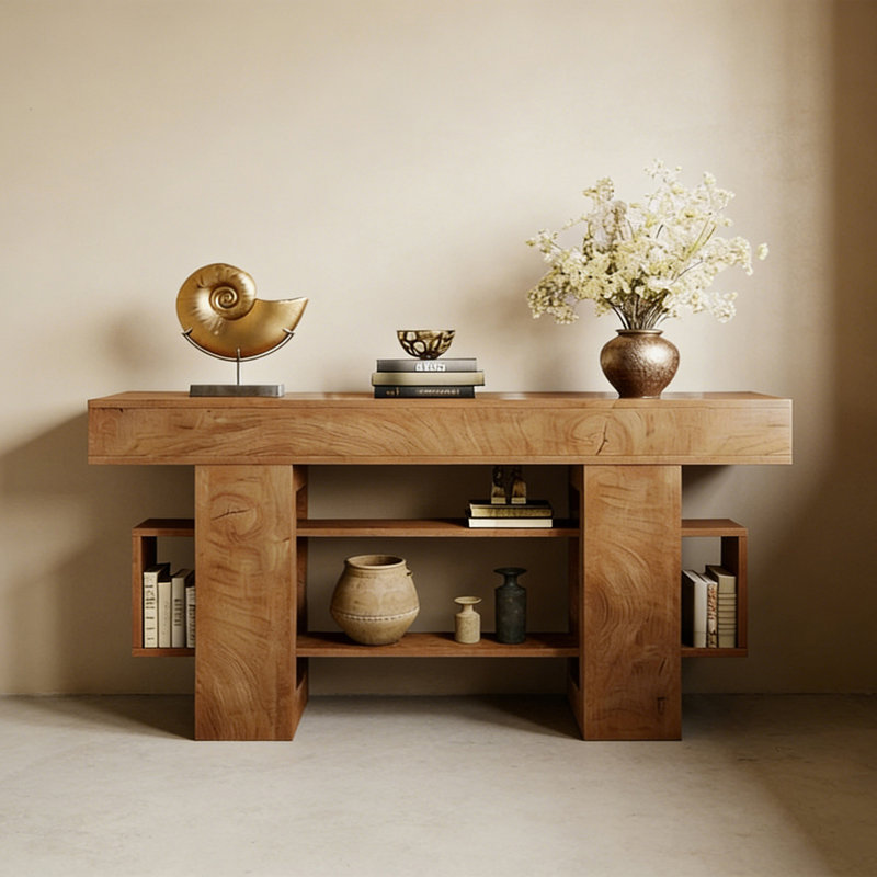 Console champêtre rétro, H 32,28 po x l 70,87 po x P 11,81 po