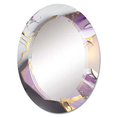 Oluremi Abstract Geode Pink I - Abstract Marble Wall Mirror