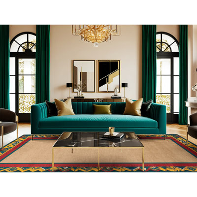  Washable Tribal Pattern Border Hawaiian Area Rug