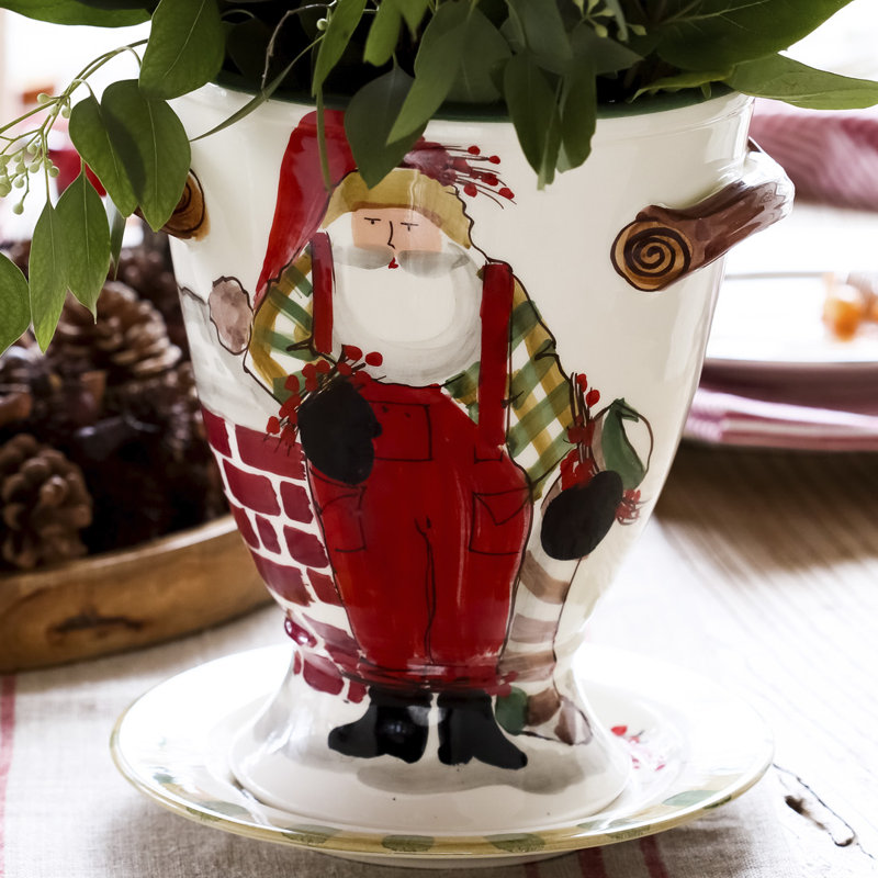 Old St. Nick Earthenware Table Vase