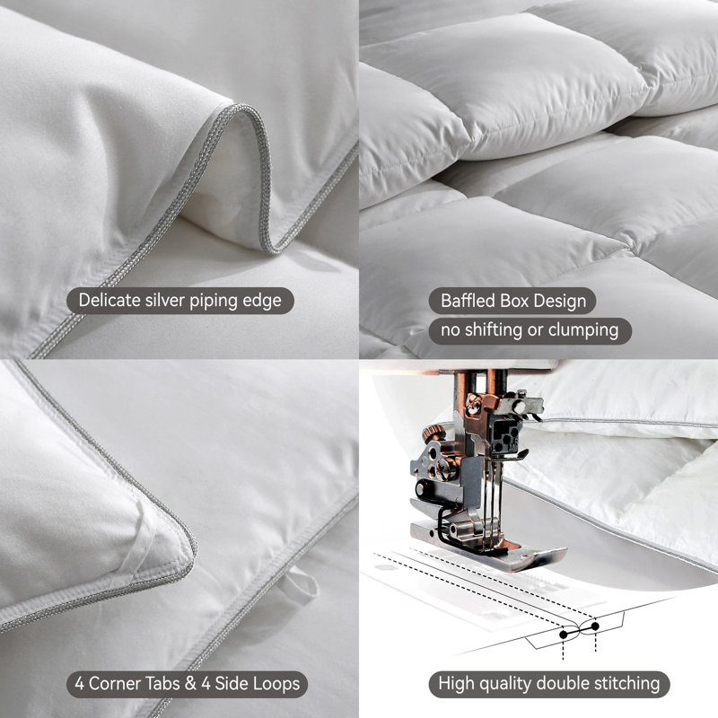 Premium All Season Bed Comforter - Fluffy Breathable & Lightweight Feather Down Duvet Insert, Twin