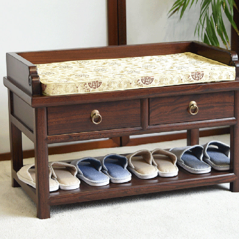 4 Pair Solid Wood Shoe Storage Bench
