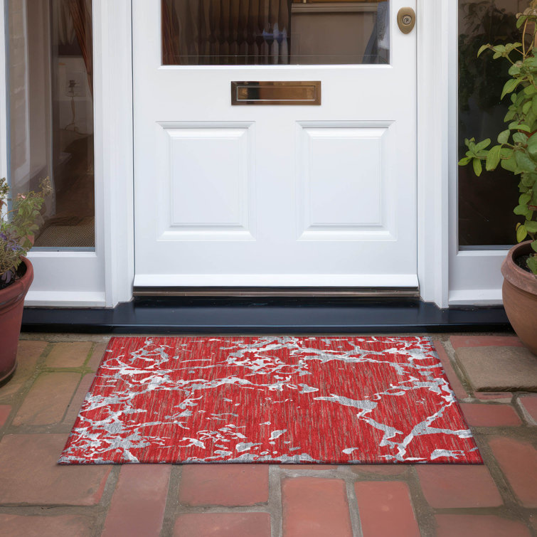 Machine Washable Indoor/Outdoor Chayden ACN1046 Red