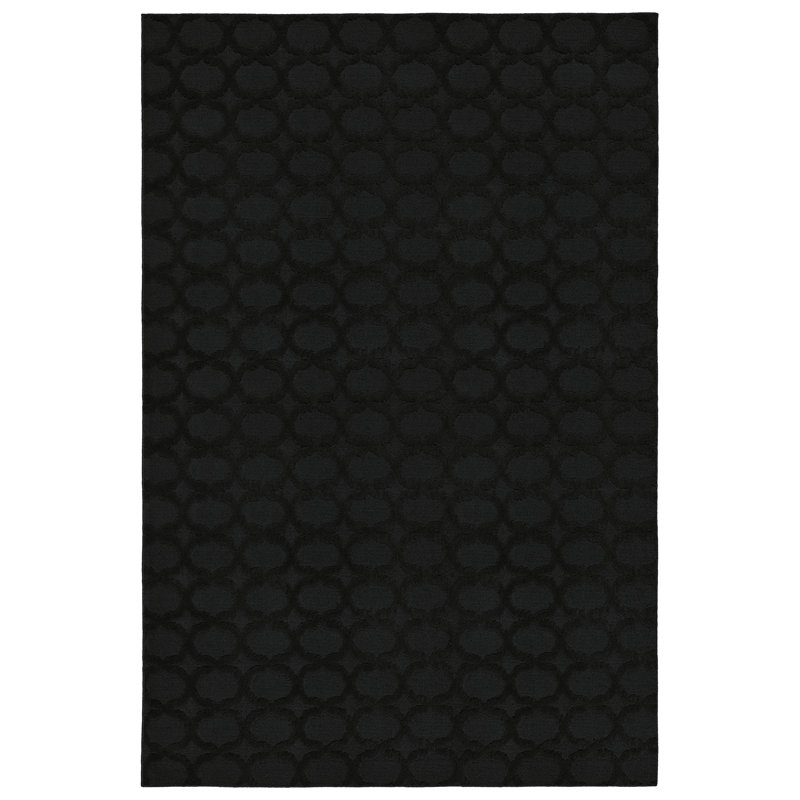Tapis rectangulaire touffeté à motif géométrique noir, Rectangle 12' x 15'