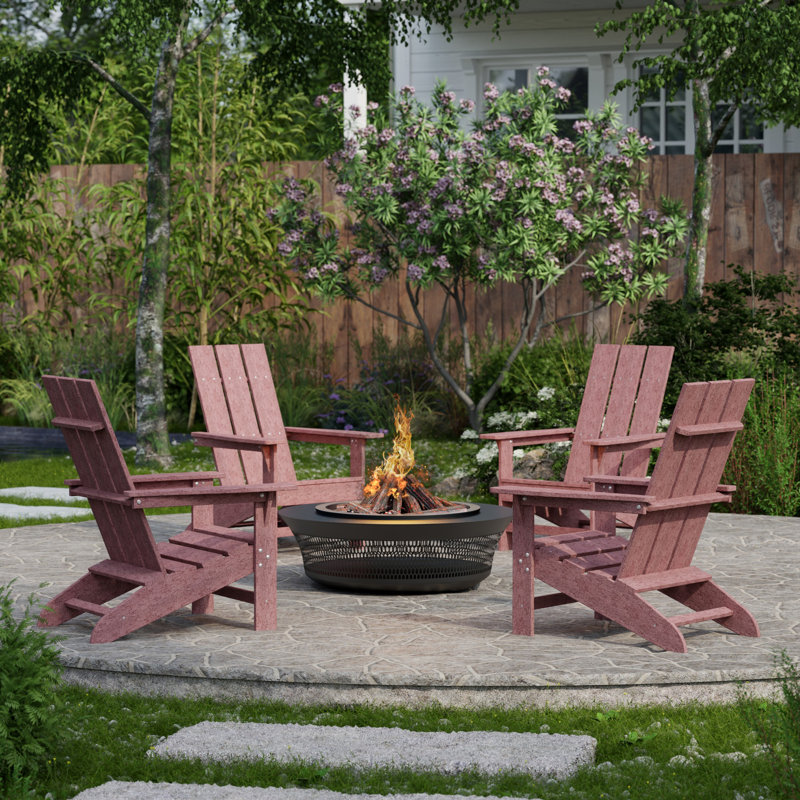 Freedom 4-Piece Modern Adirondack Conversation Set, Cherrywood