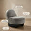 Chaise longue Teddy Boucle en tissu, pieds en bois cintré, aucun assemblage requis-470762266