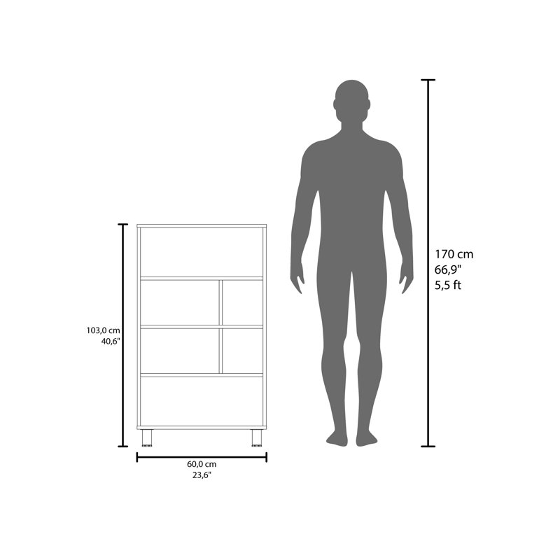 Armoire de base 40 po avec 6 tablettes de rangement blanches et fonctionnelles élégantes