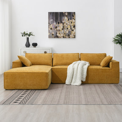Canapé modulaire en L en chenille