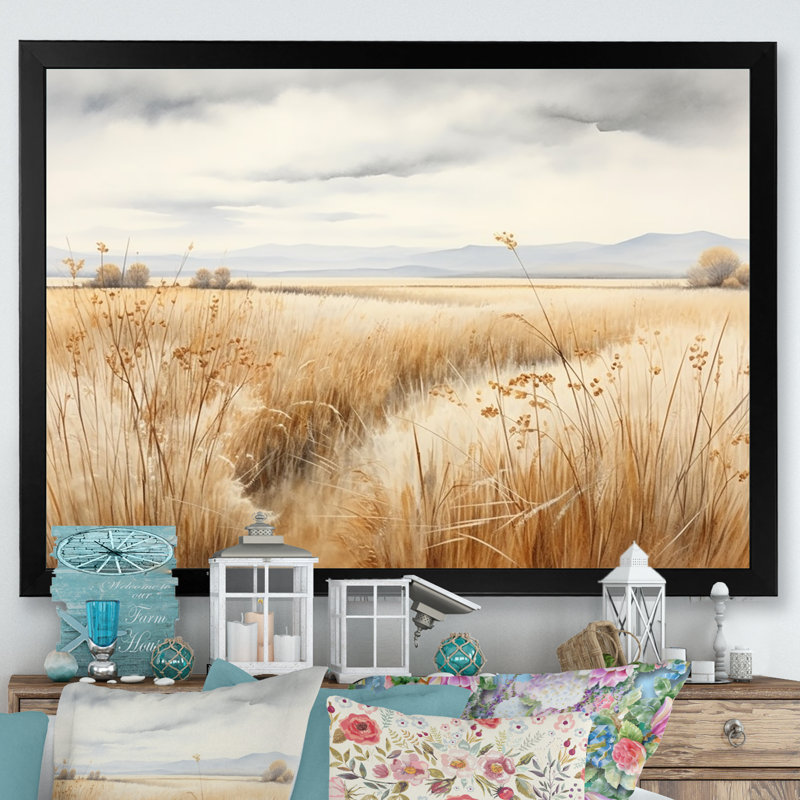 Prairie Peacefulness Meadows V, Cadre simple noir, H 30 po x l 40 po x P 1,5 po