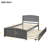 Gray Twin Platform Bed With Trundle - Solid Wood Construction For A Cozy Bedroom Ambience Elegance-526601276