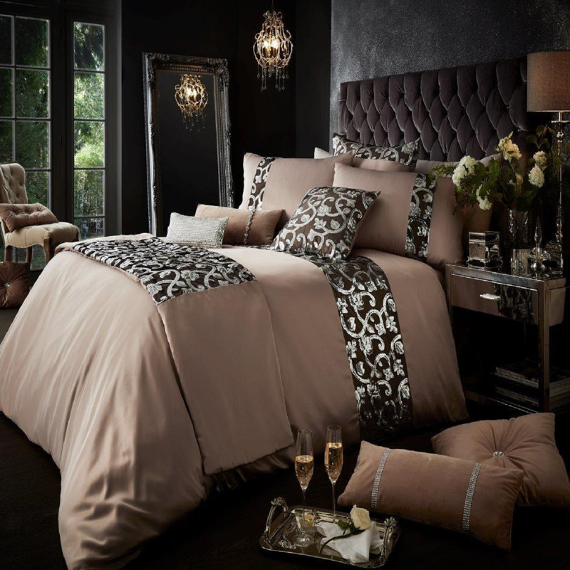 Adelita Polyester Solid Colour Duvet Cover Set with Pillowcases, Double Duvet Cover + 2 Housewife Pillowcases, Chambray