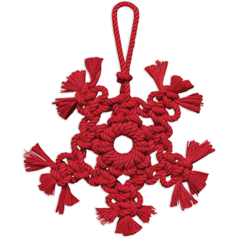 Ornement en forme de flocon de neige rouge 5 po - ensemble de 4
