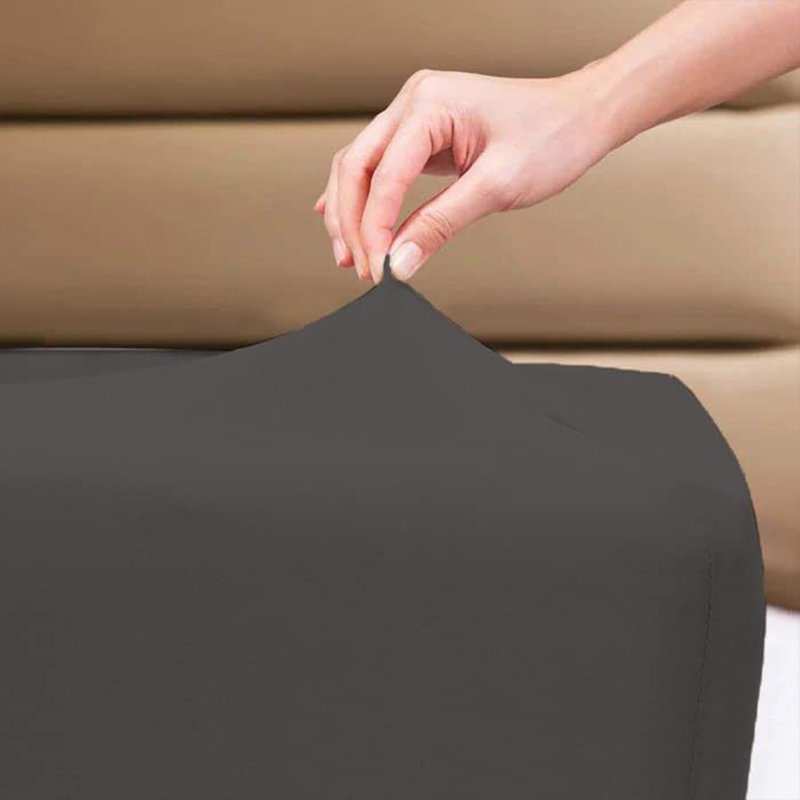 Aurelian 100% Cotton Percale Fitted Sheet, King, Charcoal