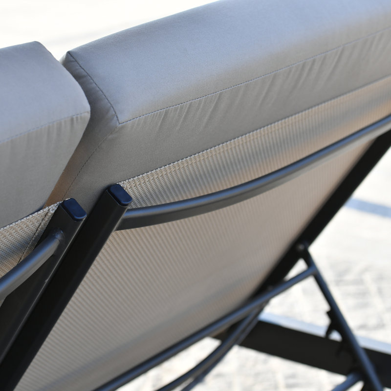 74.02'' Wide Metal Patio Daybed with Cushions