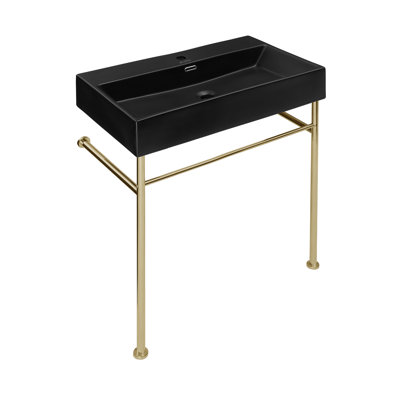 Claire 30" Ceramic Console Sink White Basin