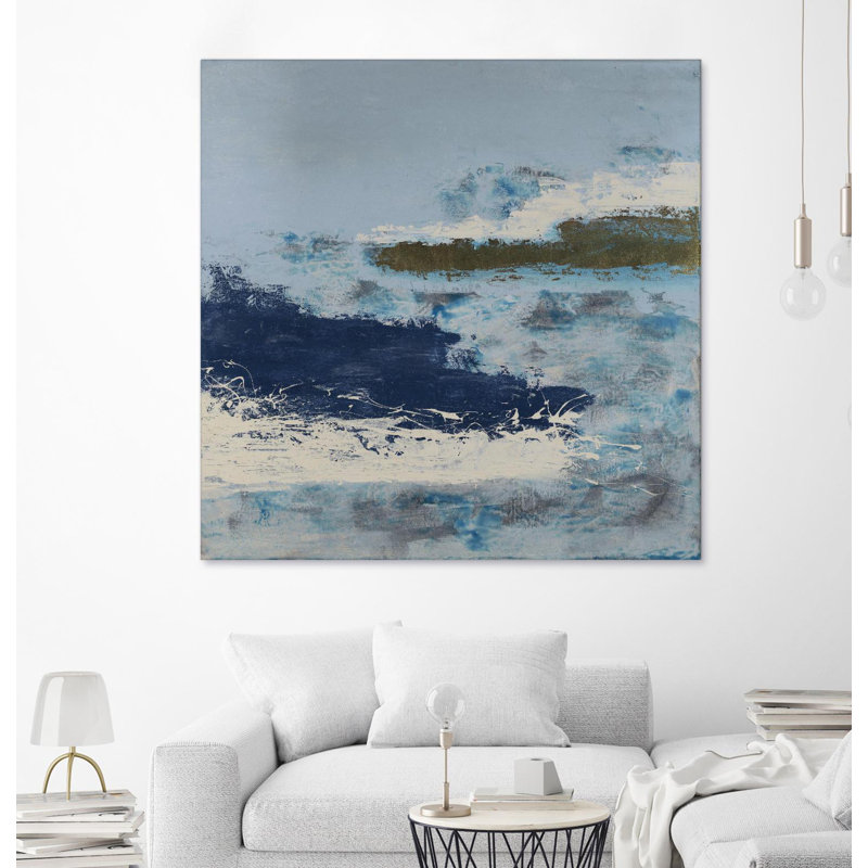 Giant Blue and Beige Canvas Art Print, 72 x 72 inches