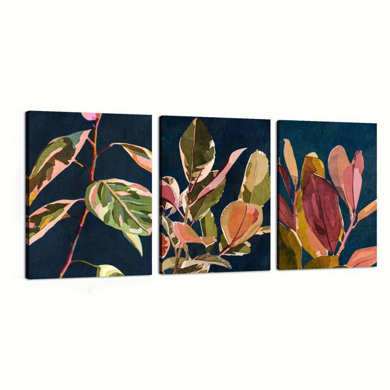 Vibrant Tropical Leaf 3-Piece Canvas Print for Stylish Home Decor, 30*20 inch 3pcs