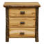 Table de chevet à trois tiroirs Fireside Lodge Hickory Log - naturel-448274246