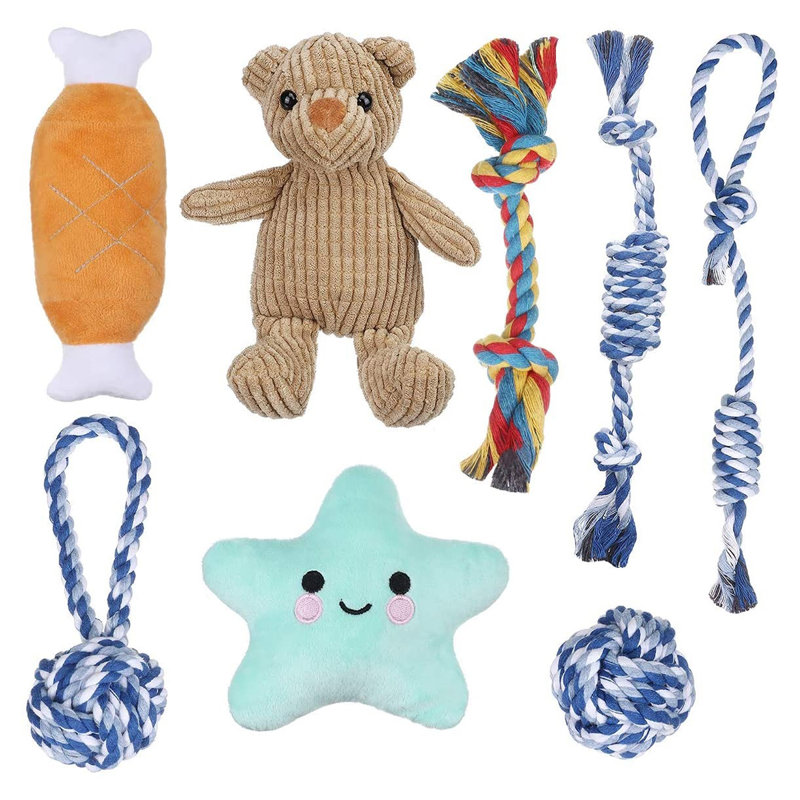 Ensemble de 8 jouets pour chien qui ne peluche pas pour chien