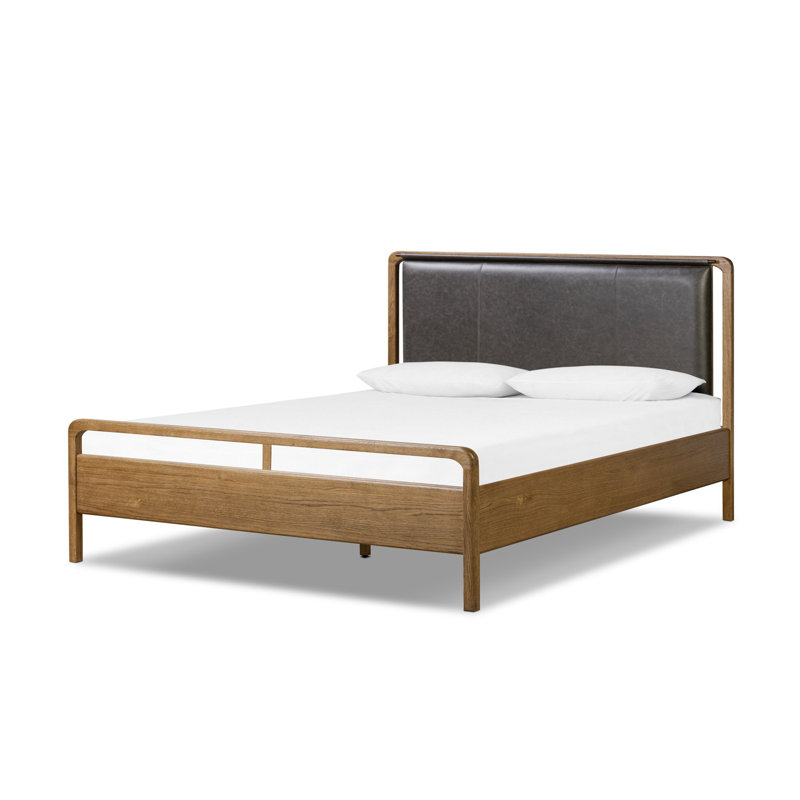Rosedale Upholstered Bed, Queen, Amber Oak/Chaps Ebony