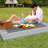 10x14ft Gray White Waterproof Reversible Outdoor Plastic Mat, UV Resistant Lightweight Collapsible Easy Clean Floor Rug for Patio Garden Camping Porch Deck Balcony-842785090-842785089