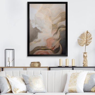 Gold And Grey Linear Expressions I - Print on Canvas