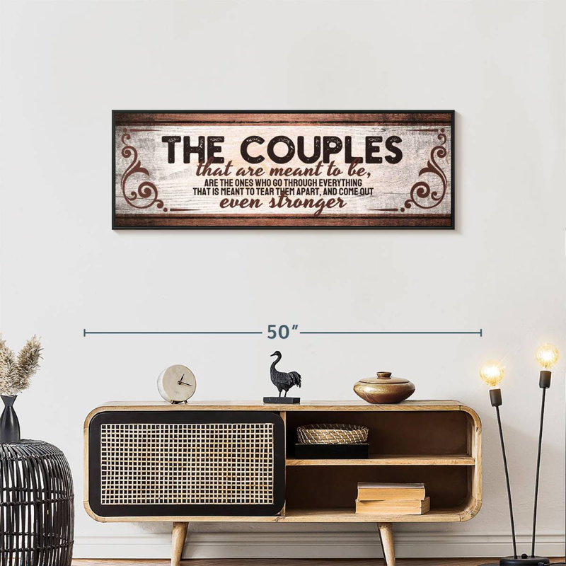 Plaque murale The The Couples, 43 po x 15 po, Cadre flottant noir