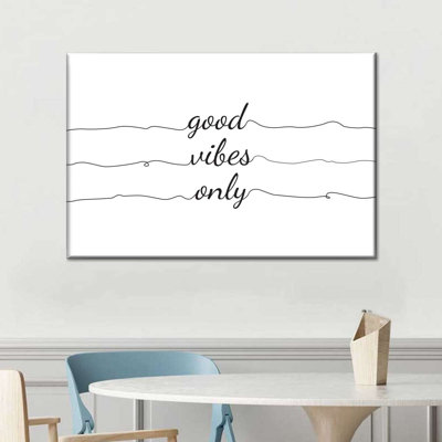 «Happiness Quotes Good Vibes Only», reproduction sur toile