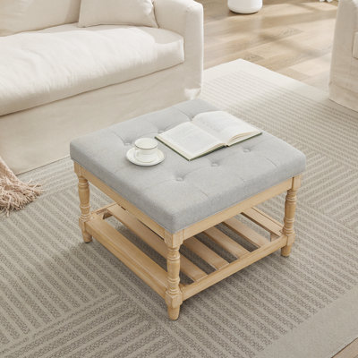 Table basse en tissu avec rangement Gladis