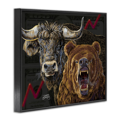 «Bull & Bear», art de la giclée encadrée par Joseph Burgess