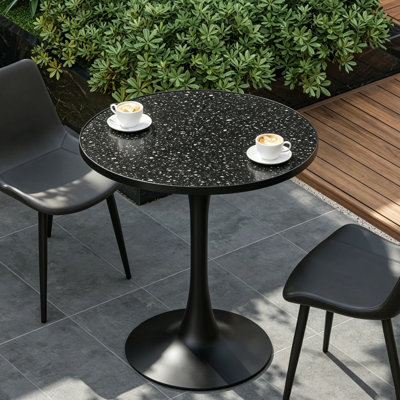 Bralie 60W×75H CM Round Tall Pedestal Dining Table, Restaurant Bistro Table and Bar Table