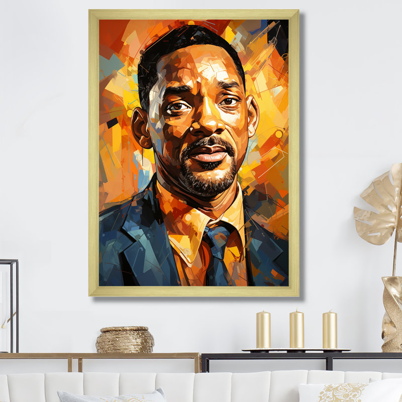 Sapphire Smith Portrait Popart - Portrait, reproduction d'art mural_105845, H 44 po x l 34 po x P 1,5 po, Cadre doré simple