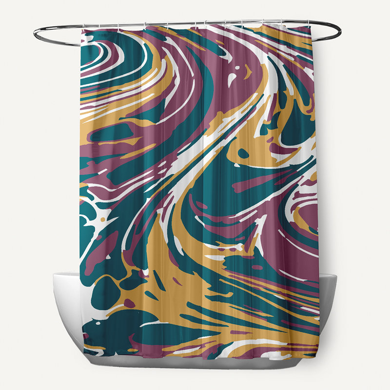Hashir Floral Shower Curtain, Purple