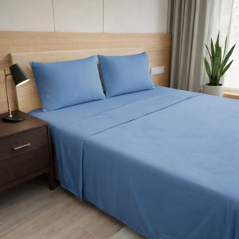Ultra Soft Bamboo Sheet Set - 4 Pc Set - Wrinkle Resistant - Cooling Sheets with Deep Pockets, Violet
