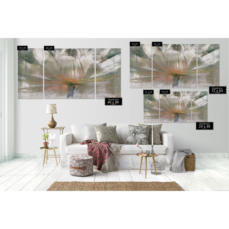 « lily light », image multi-pièces sur toile tendue, H 40 po x l 80 po x P 1,5 po