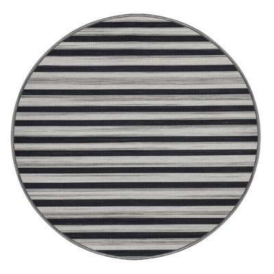  Tapis gris clair lavable à rayures gris foncé